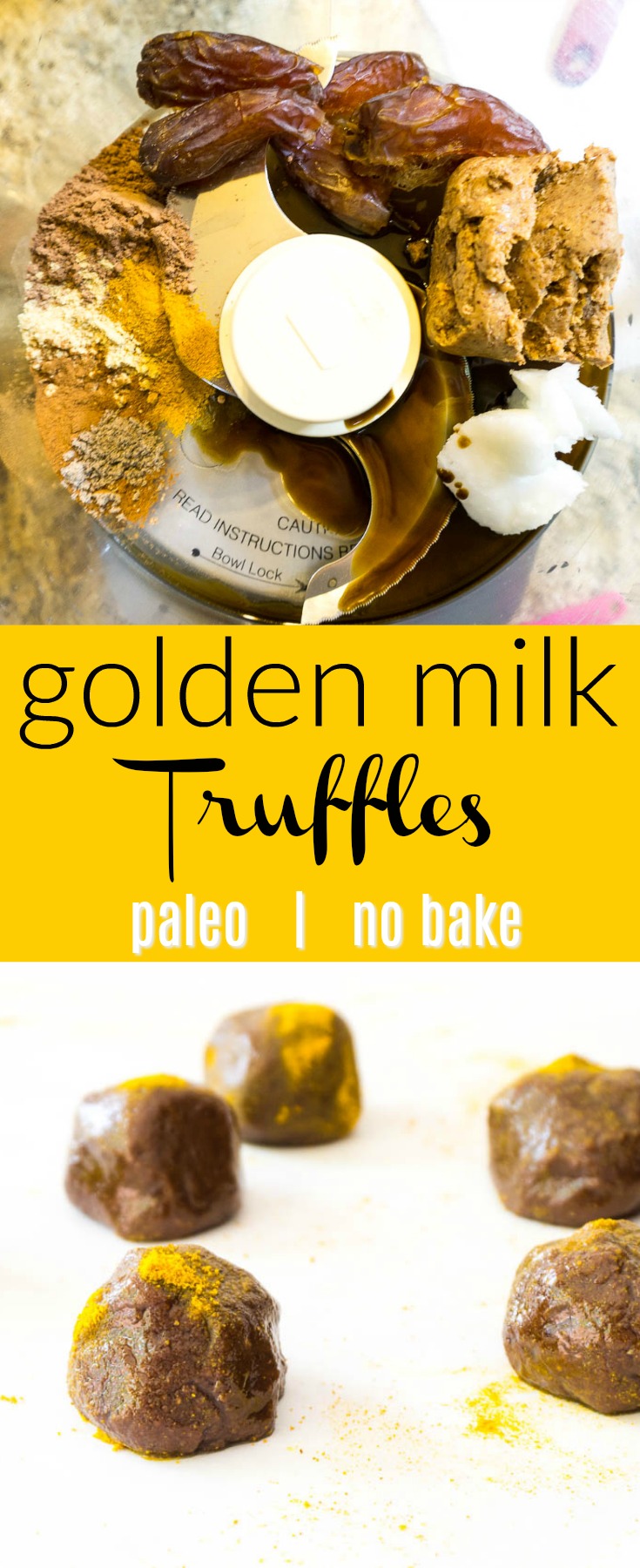 paleo chocolate truffles with golden milk